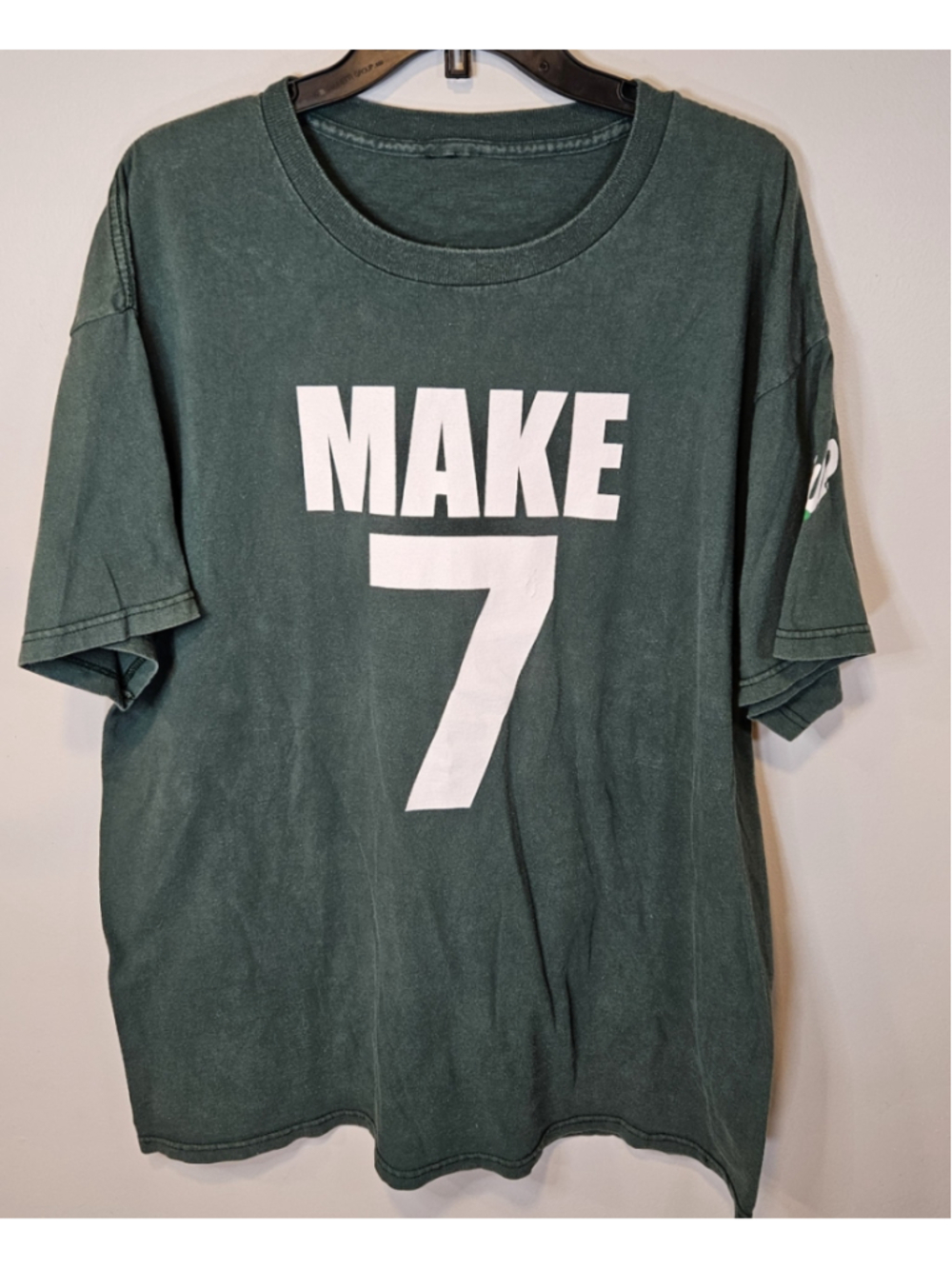 Vintage 1999 7UP Make 7 Up Yours T Shirt XL Green Soda Promo Y2K